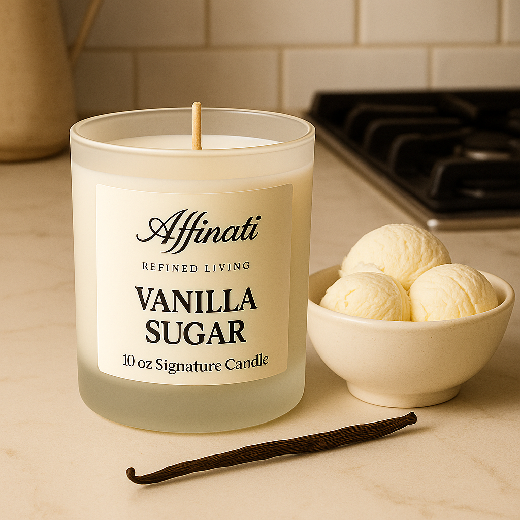 Vela de vainilla y azúcar con firma
