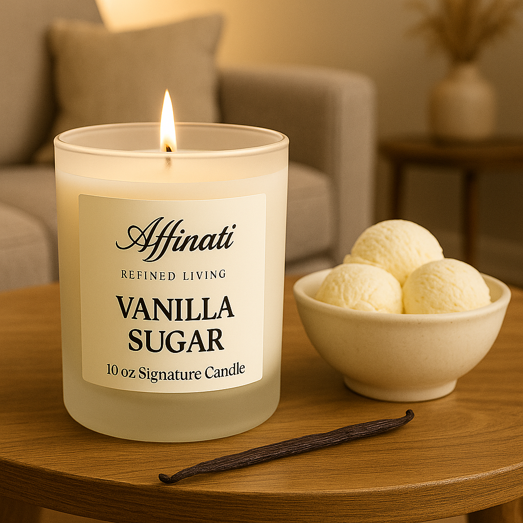 Vela de vainilla y azúcar con firma