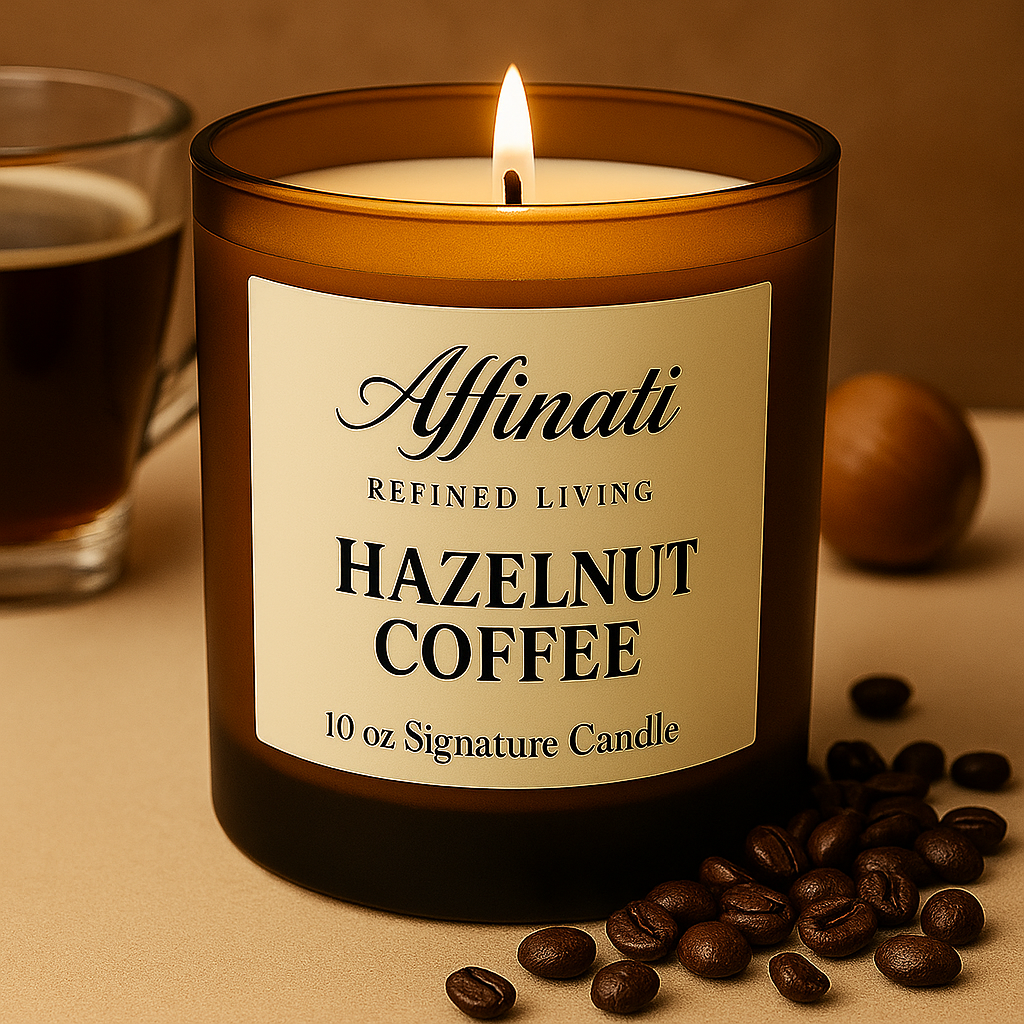 Vela de café y avellana