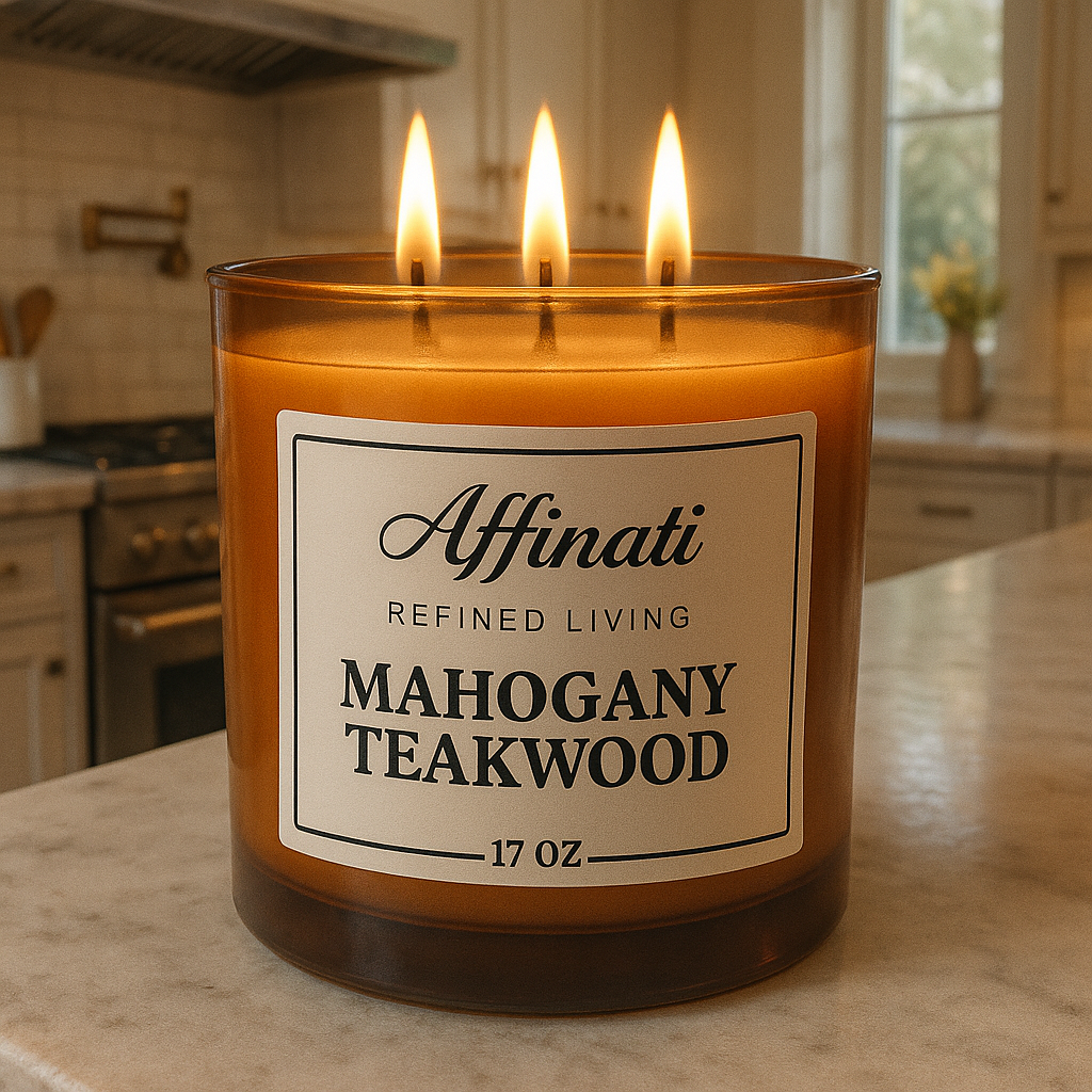 3-Wick Mahogany Teakwood Candle - Affinati