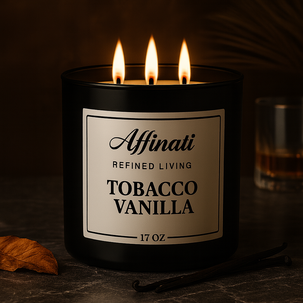 3-Wick Tobacco Vanilla Candle - Affinati