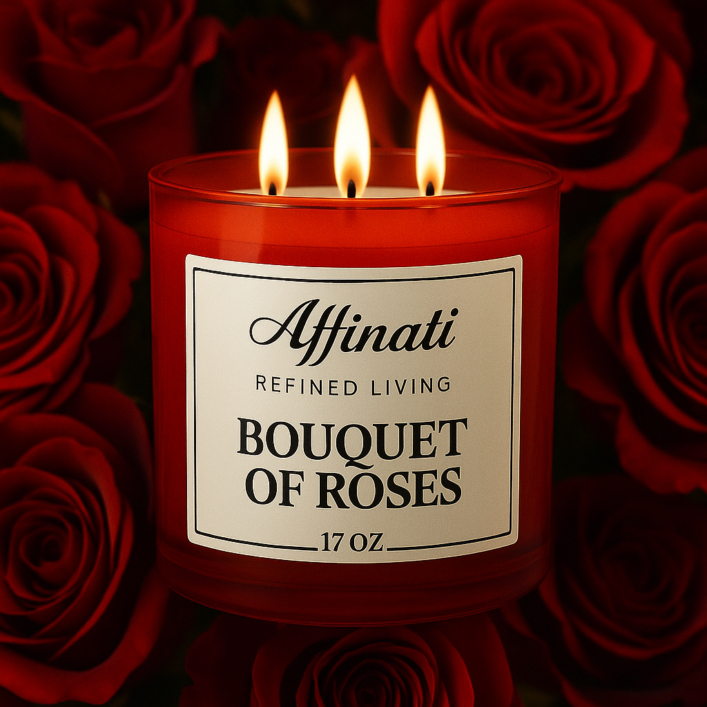 3-Wick Bouquet of Roses Candle - Affinati