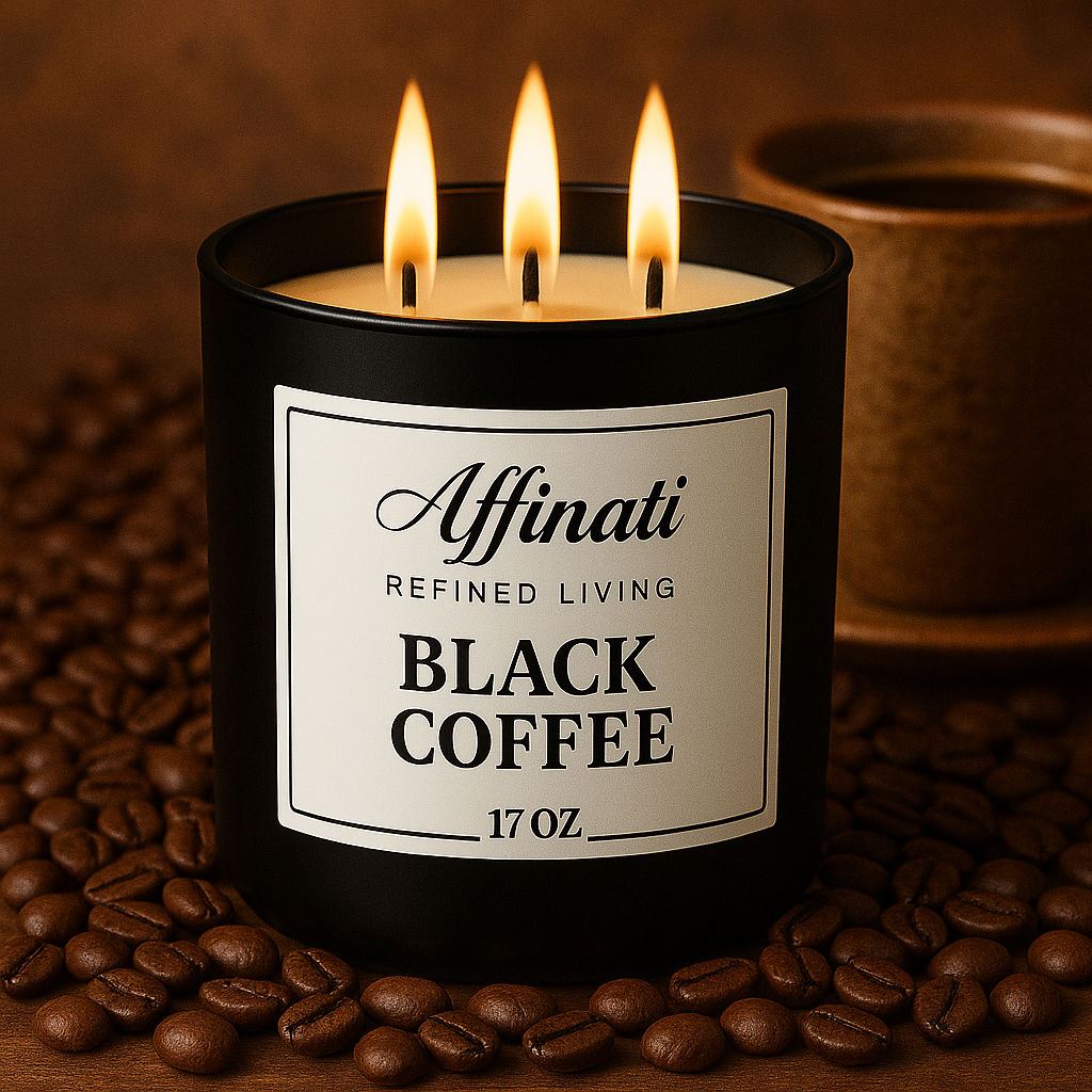 3-Wick Black Coffee Candle