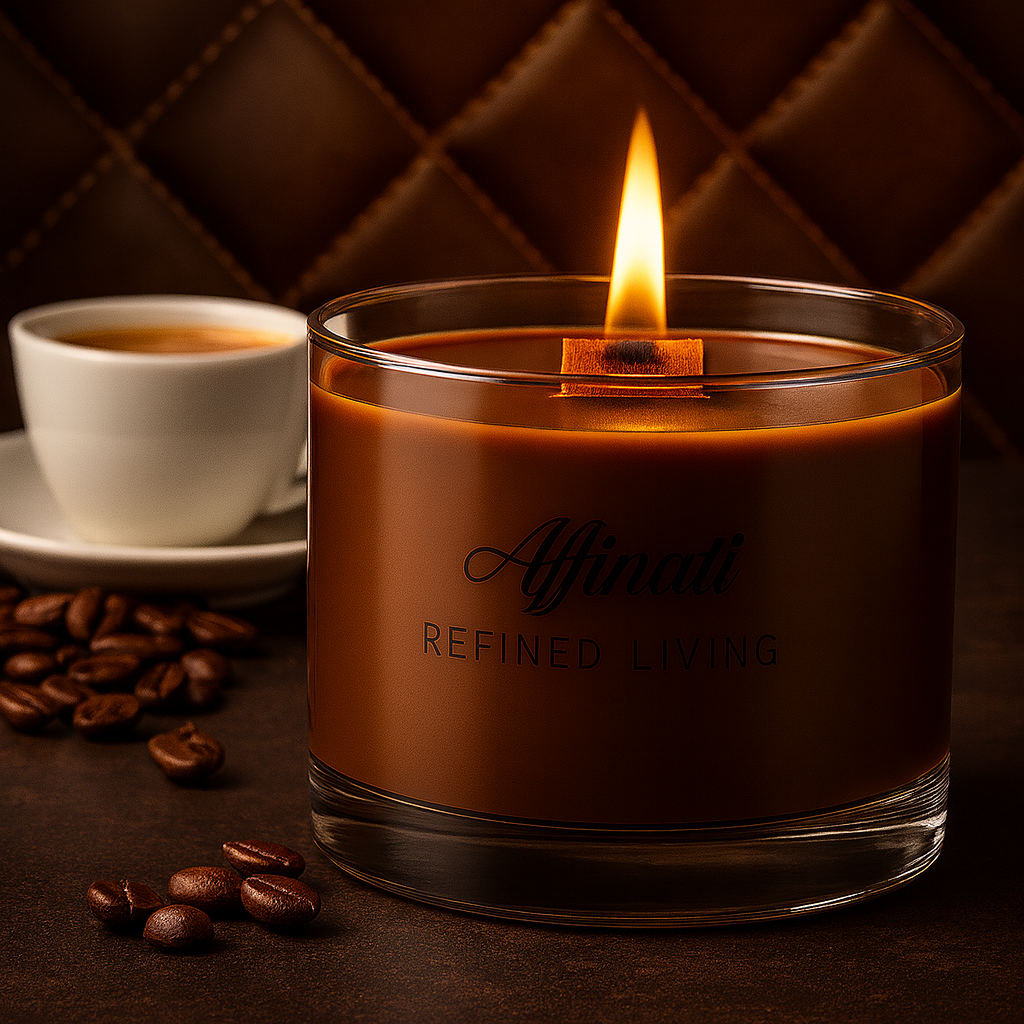 Espresso Luxe Wooden Wick Candle – Luxury 15 oz Soy Blend | Affinati
