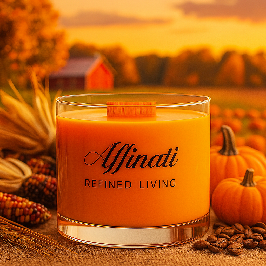 Velvet Harvest Wooden Wick Candle – Luxury 15 oz Soy Blend | Affinati