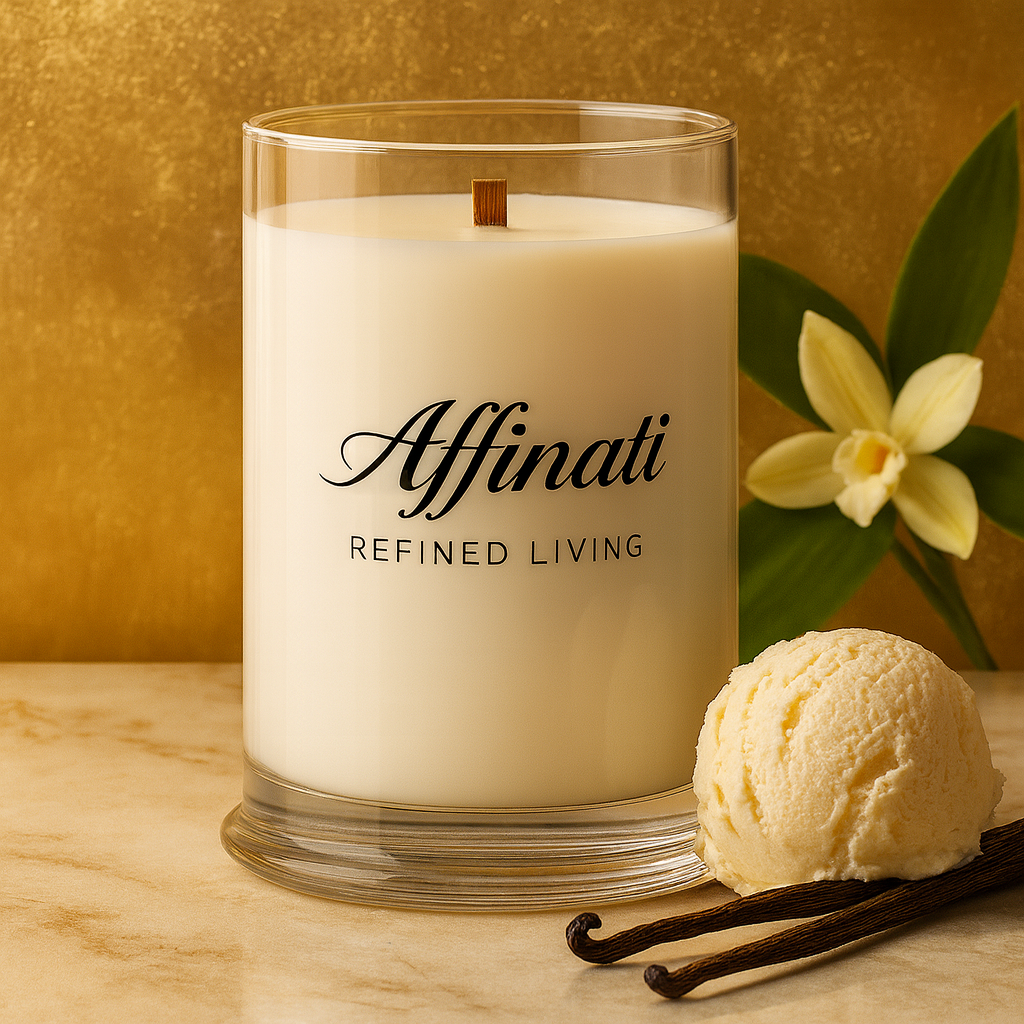 Vanilla Noir Wooden Wick Candle – Luxury 21 oz Soy Blend | Affinati