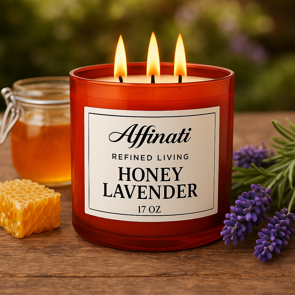 3-Wick Honey Lavender Candle - Affinati