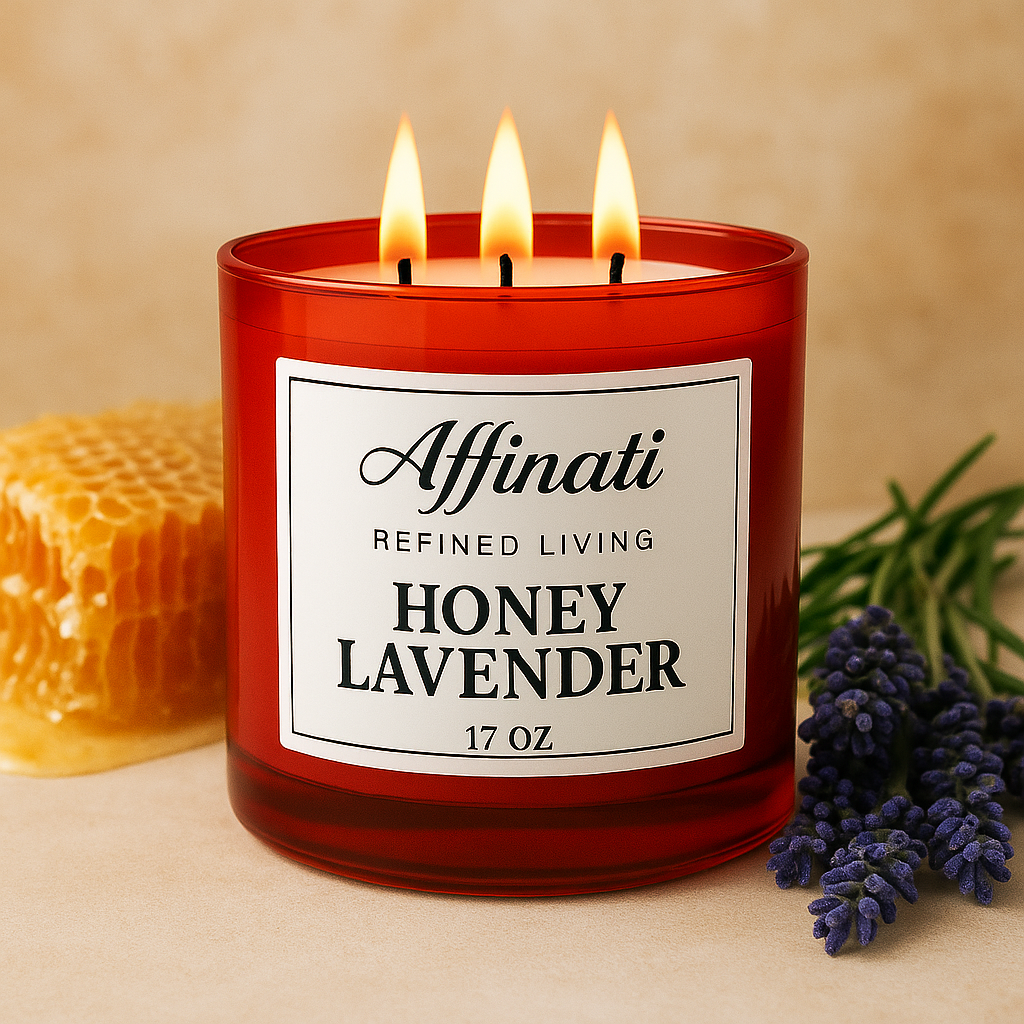 3-Wick Honey Lavender Candle - Affinati
