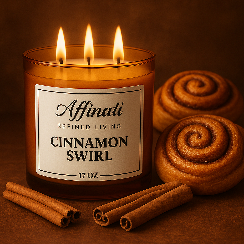 3-Wick Cinnamon Swirl Candle - Affinati