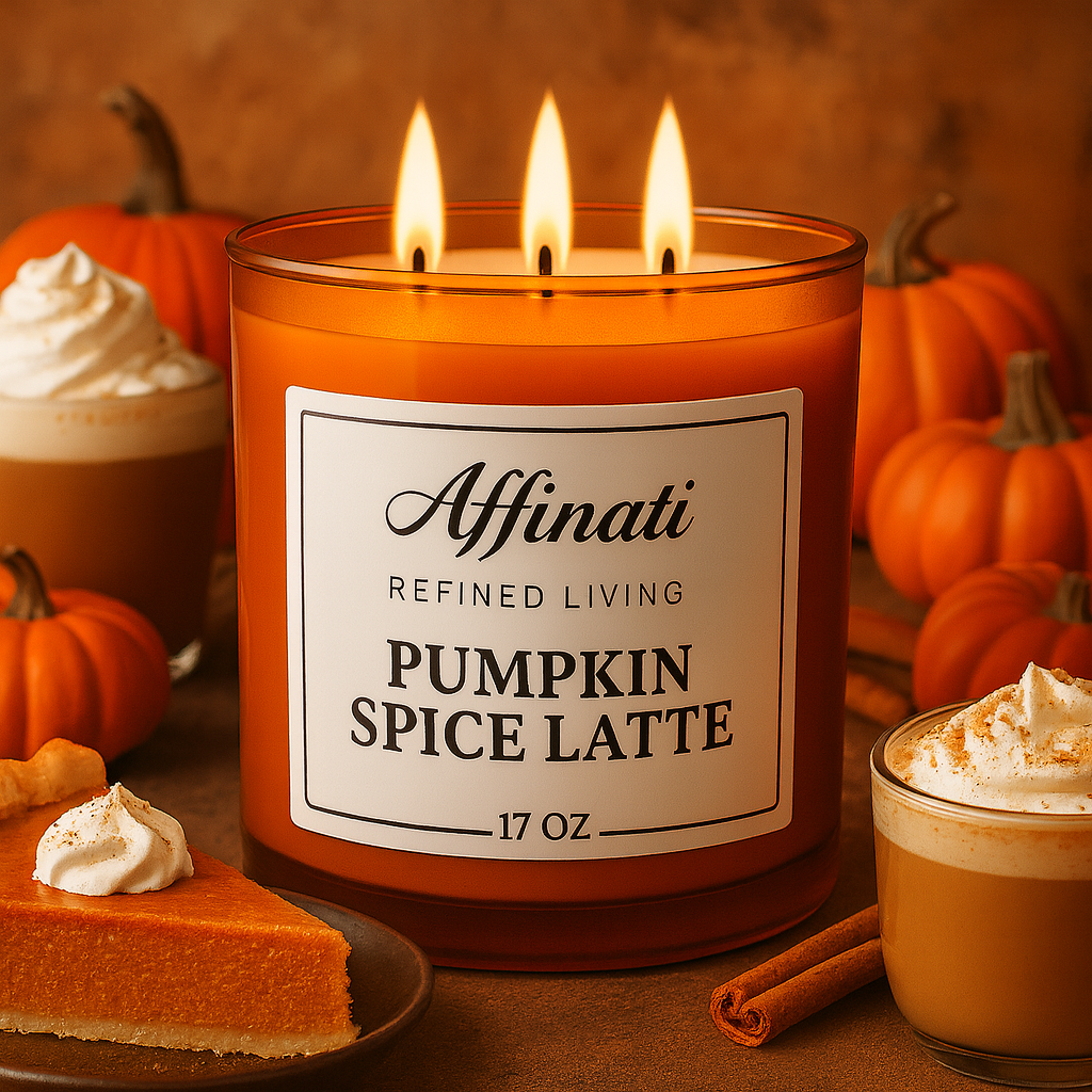3-Wick Pumpkin Spice Latte Candle - Affinati