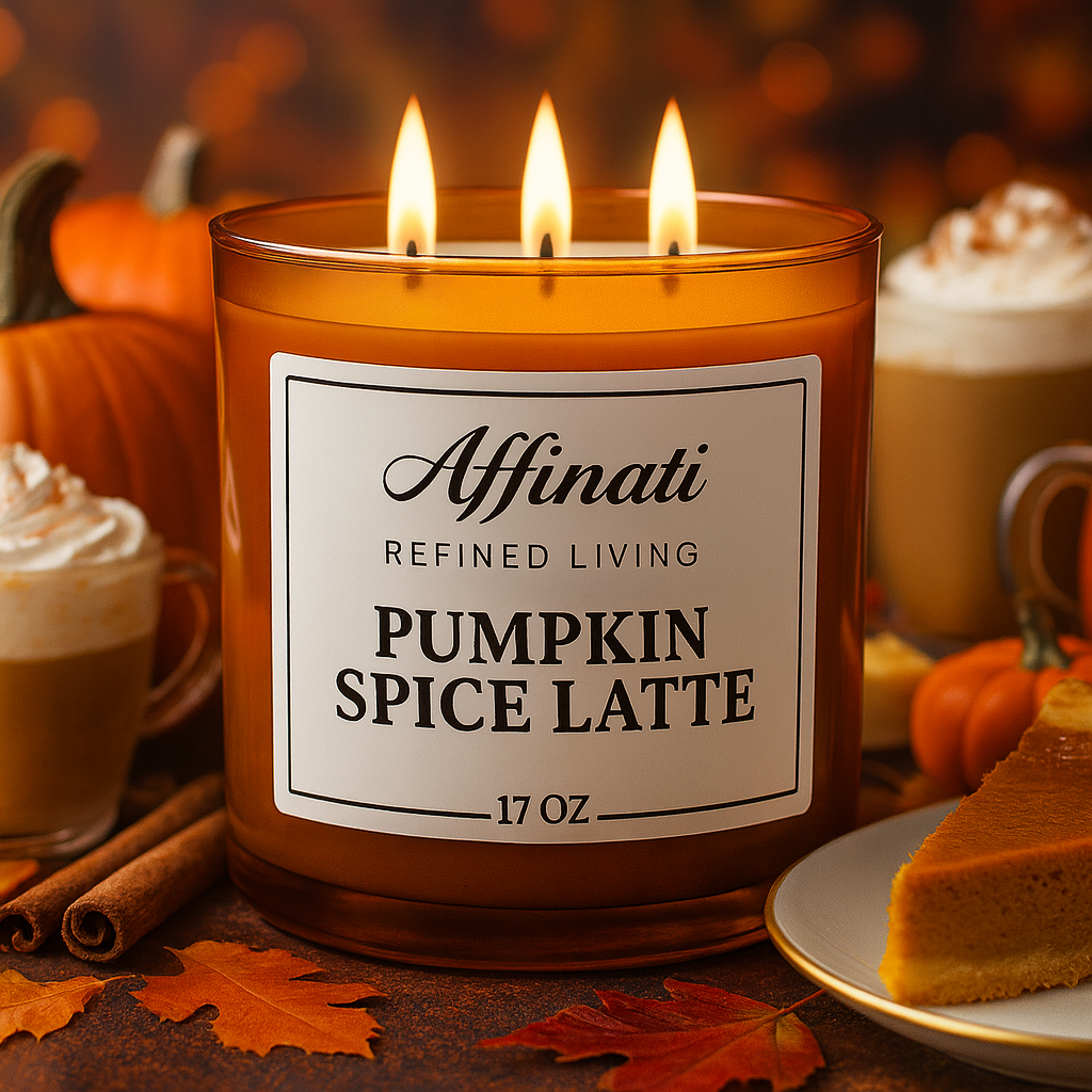 3-Wick Pumpkin Spice Latte Candle - Affinati