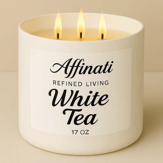 3-Wick White Tea Candle