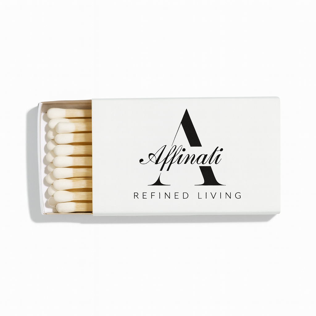 Affinati Luxury Matches | Elegant White Matchbox for Candles & Décor