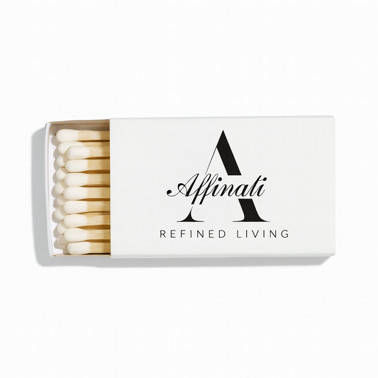 Affinati Luxury Matches | Elegant White Matchbox for Candles & Décor