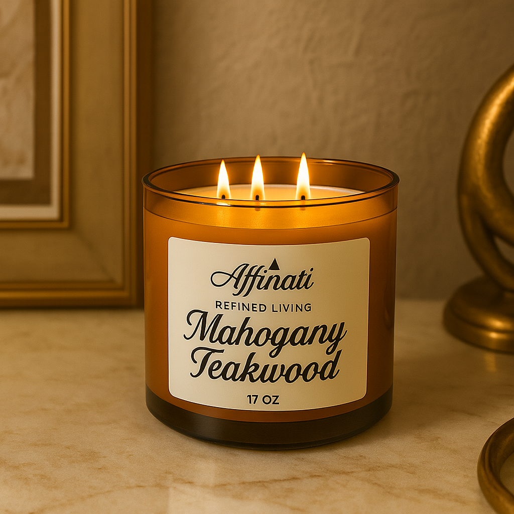 3-Wick Mahogany Teakwood Candle
