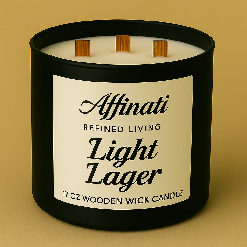 3-Wooden Wick Light Lager Candle - Affinati
