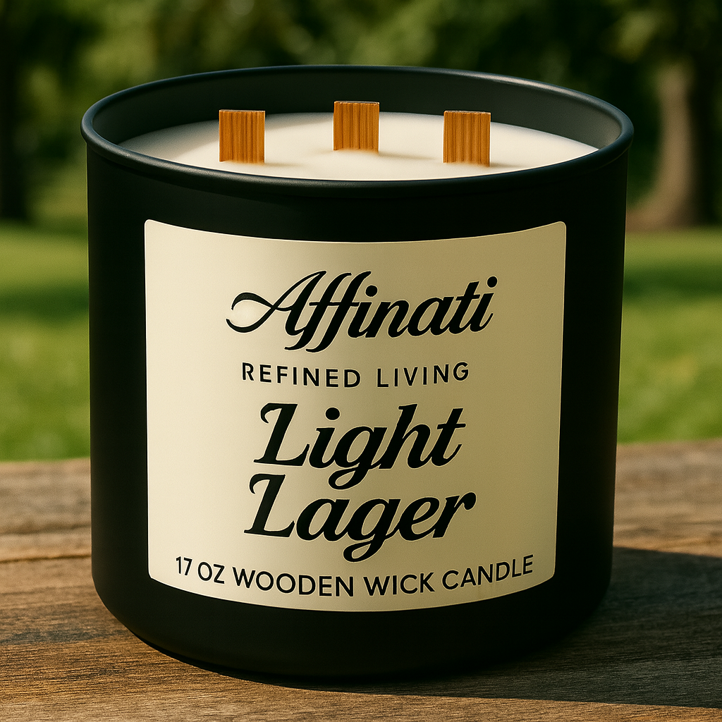 3-Wooden Wick Light Lager Candle - Affinati