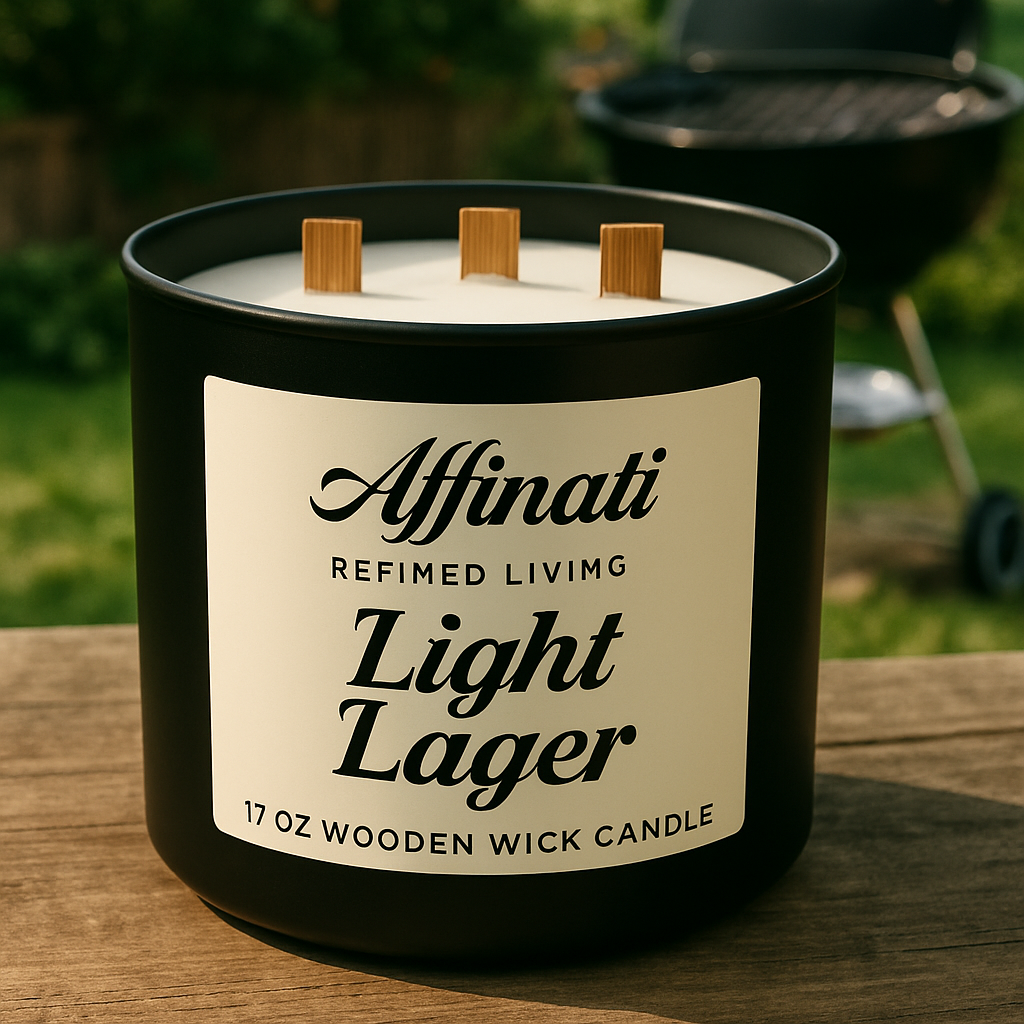 3-Wooden Wick Light Lager Candle - Affinati