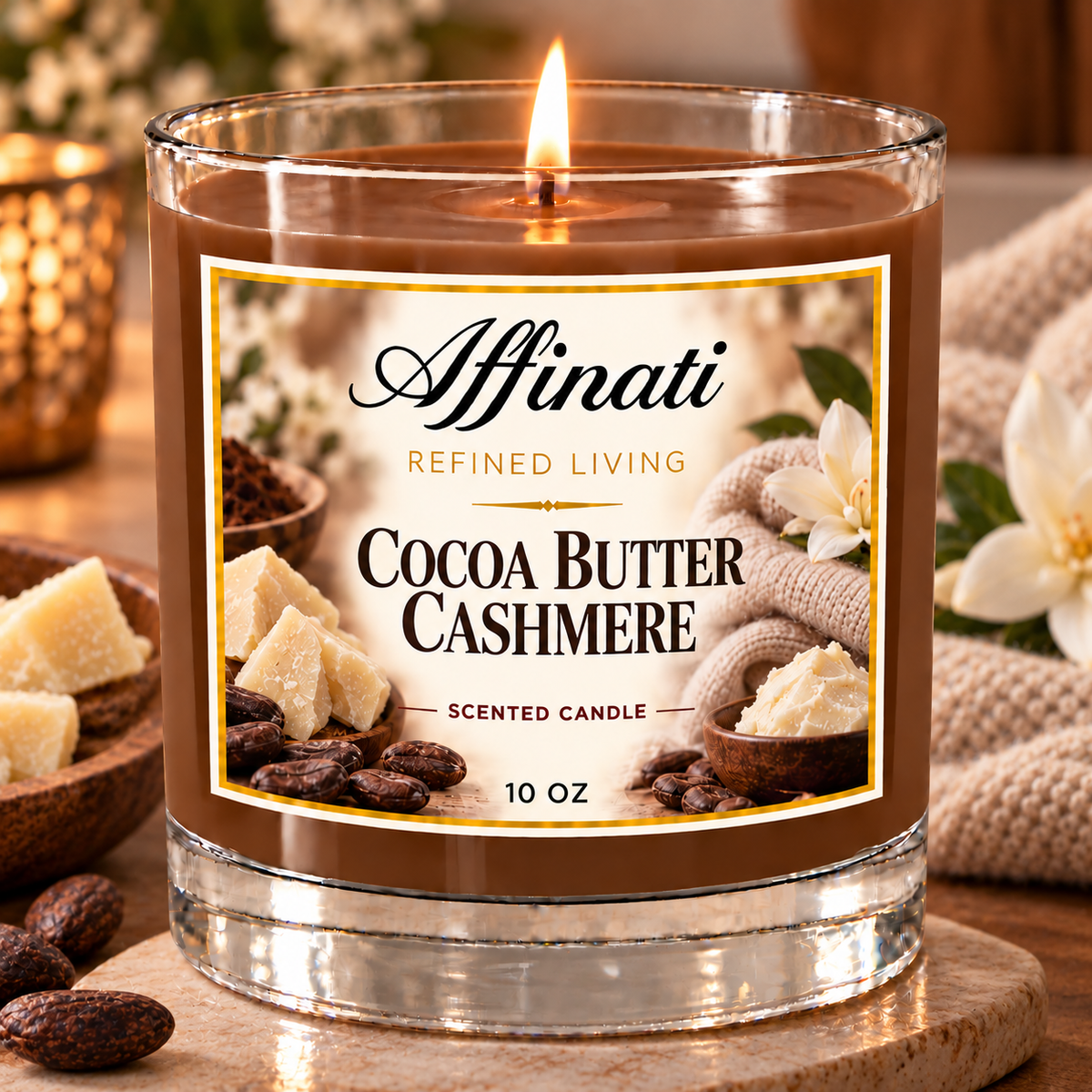 Lumânare Originală din Unt de Cacao și Cașmir