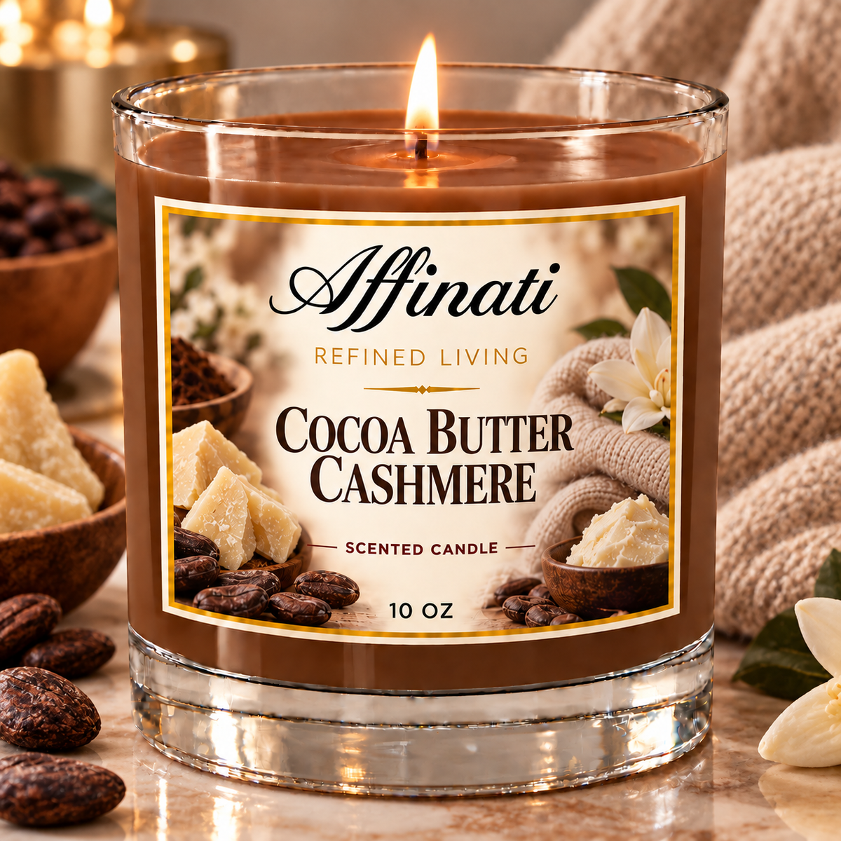 Lumânare Originală din Unt de Cacao și Cașmir
