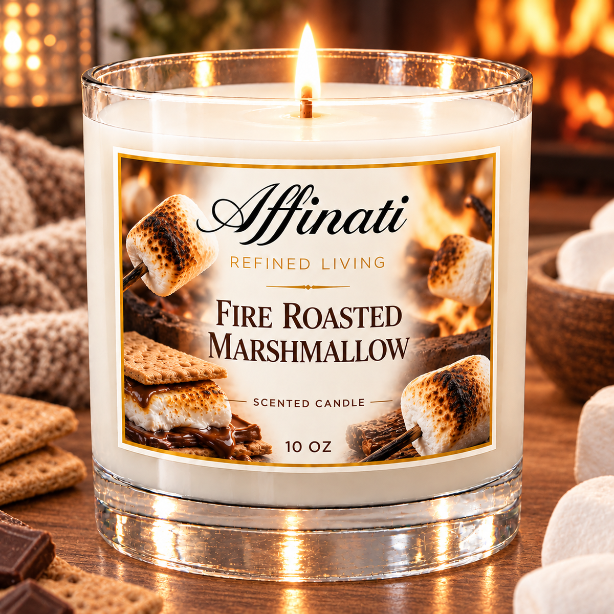Candela Originale Marshmallow Arrostito al Fuoco