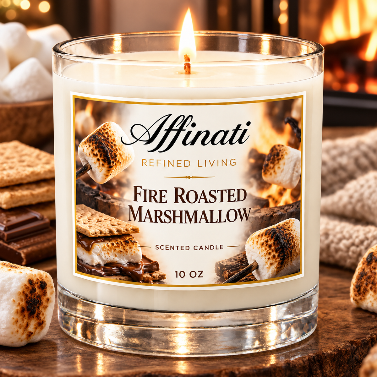 Candela Originale Marshmallow Arrostito al Fuoco