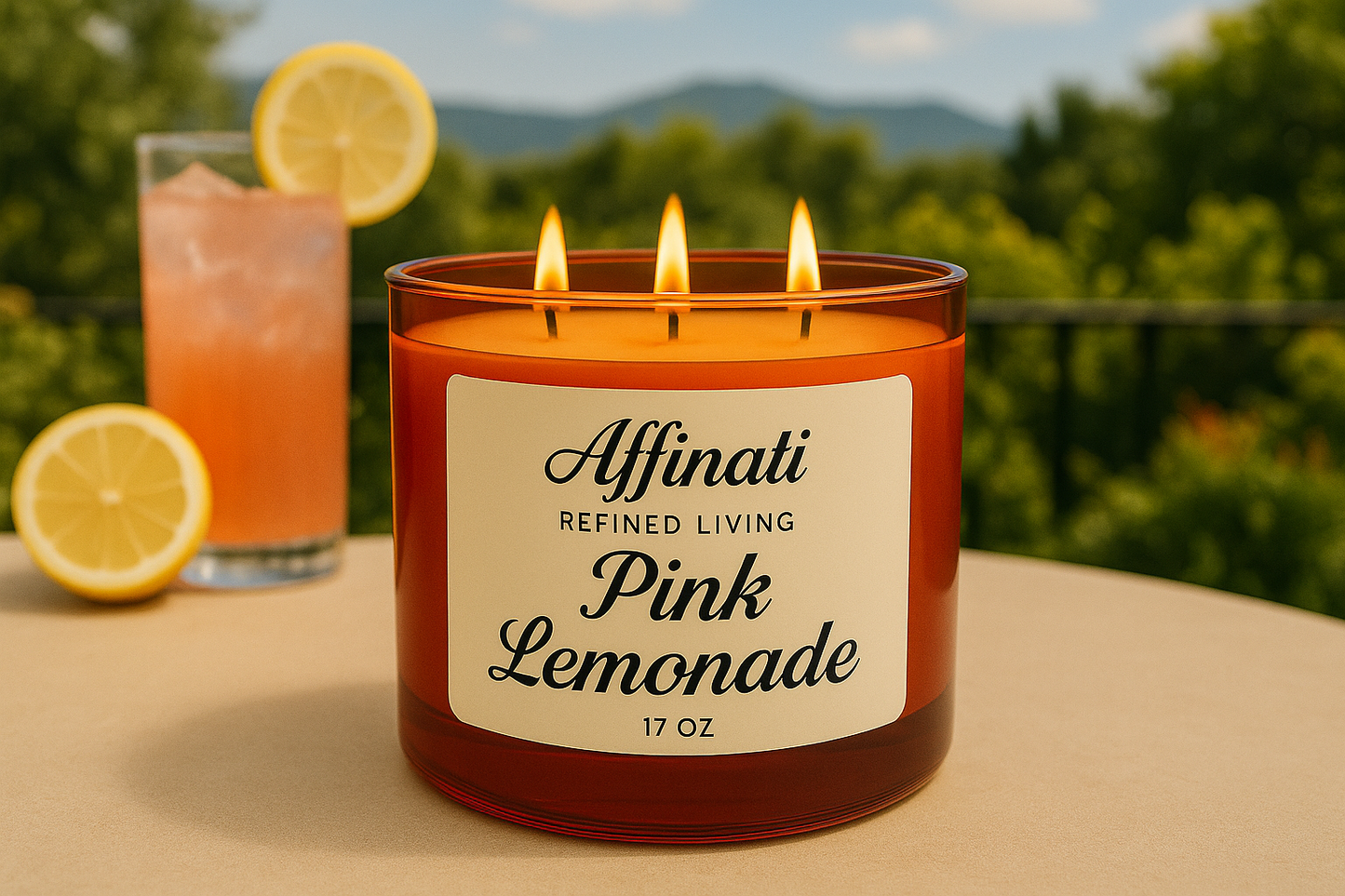 3-Wick Pink Lemonade Candle