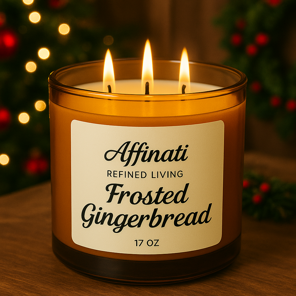 3-Wick Frosted Gingerbread Candle
