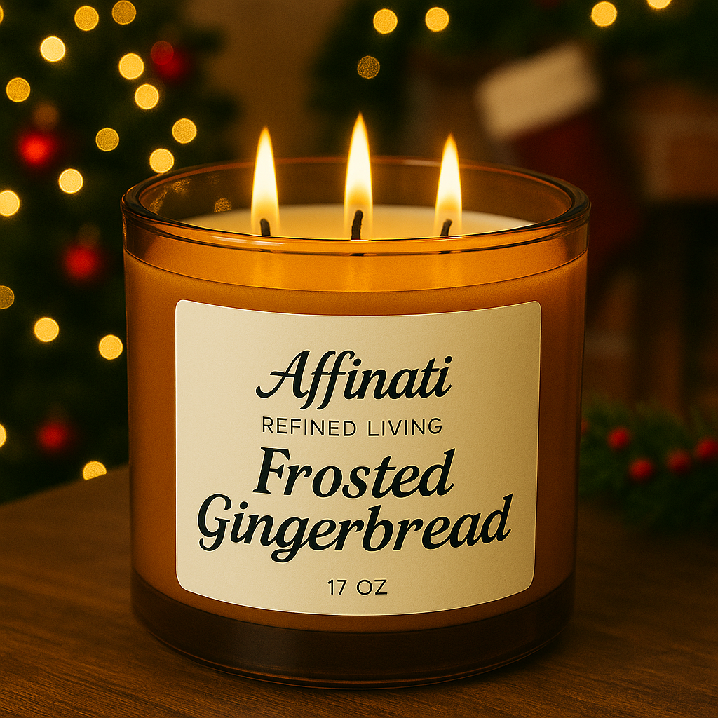 3-Wick Frosted Gingerbread Candle