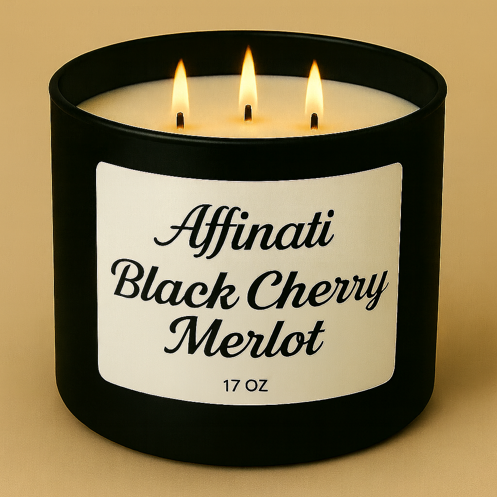 3-Wick Black Cherry Merlot Candle - Affinati
