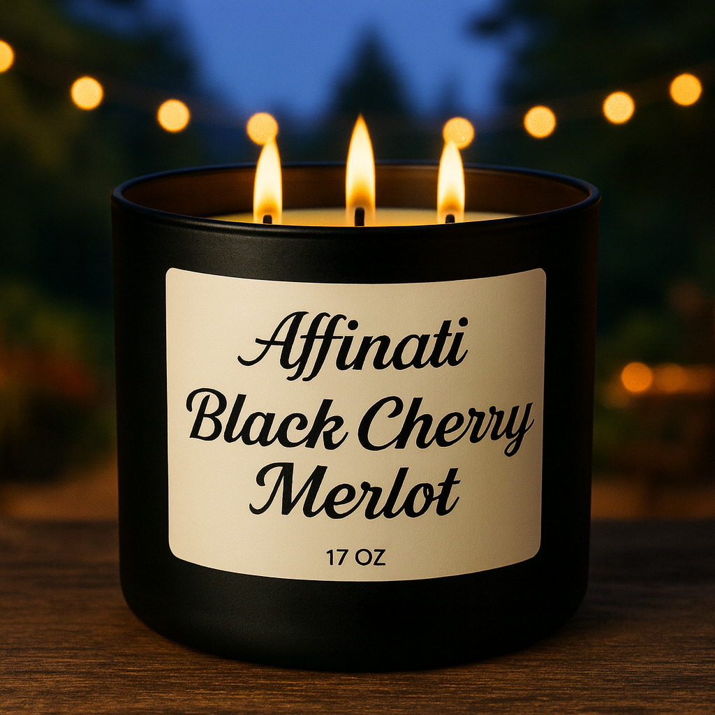 3-Wick Black Cherry Merlot Candle - Affinati