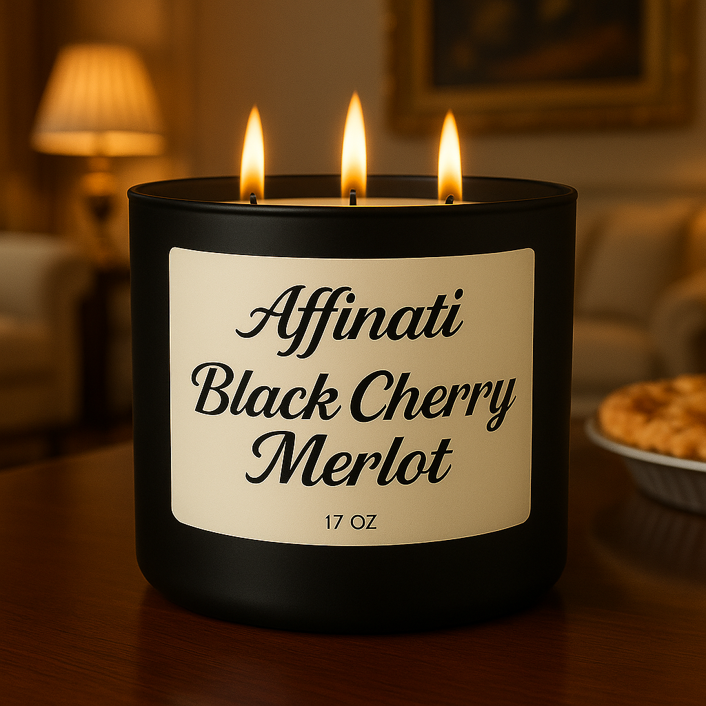 3-Wick Black Cherry Merlot Candle - Affinati