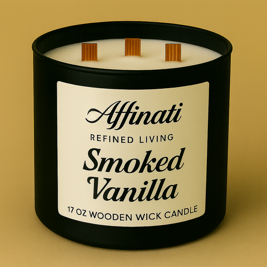 3-Wooden Wick Smoked Vanilla Candle - Affinati