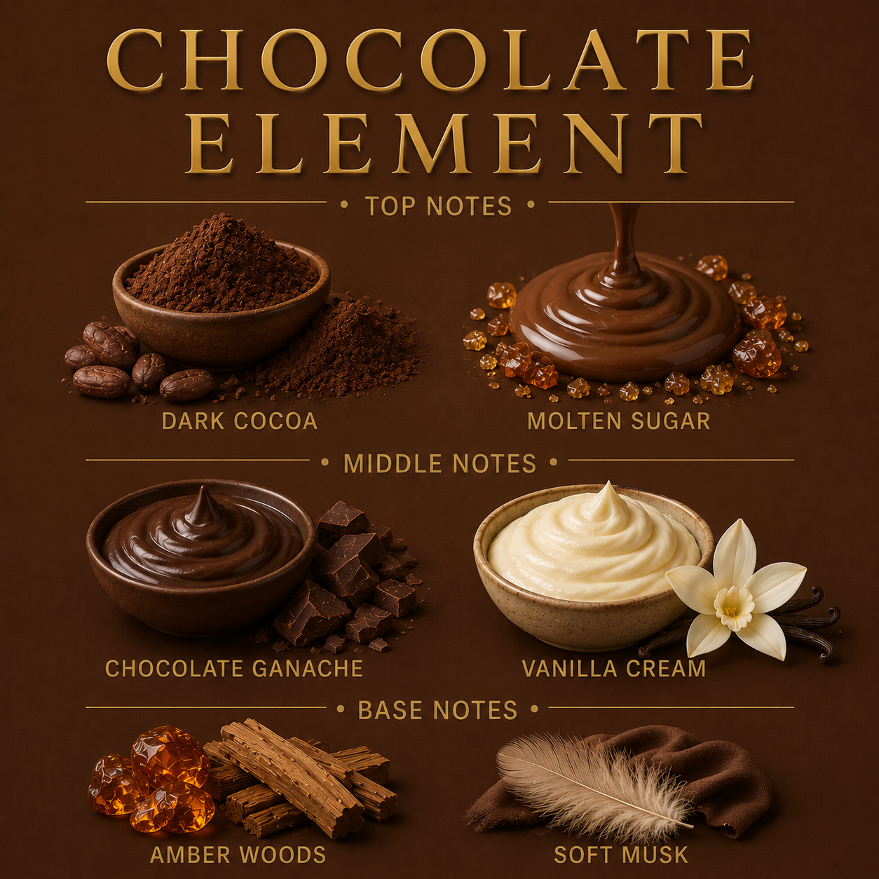 Bougie à 3 mèches Chocolate Element