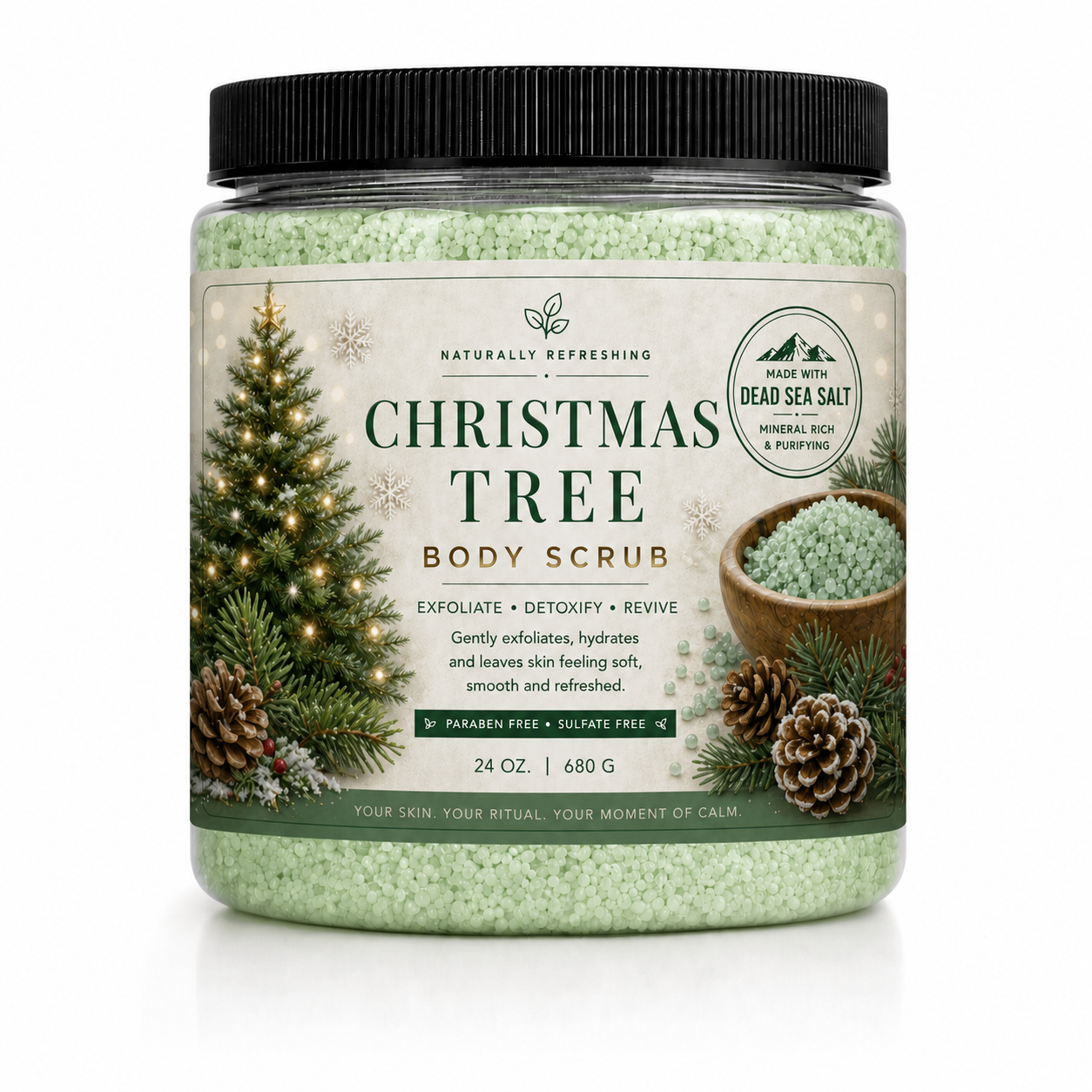 Exfoliante corporal de árbol de Navidad | Sal del mar Muerto