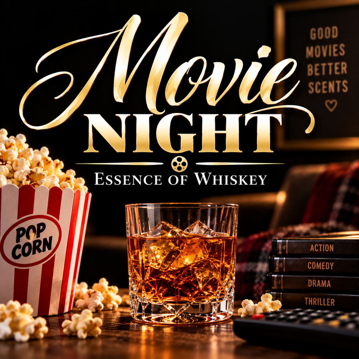 Bougie Movie Night 24 oz – Bougie à double mèche Collection Intemporelle