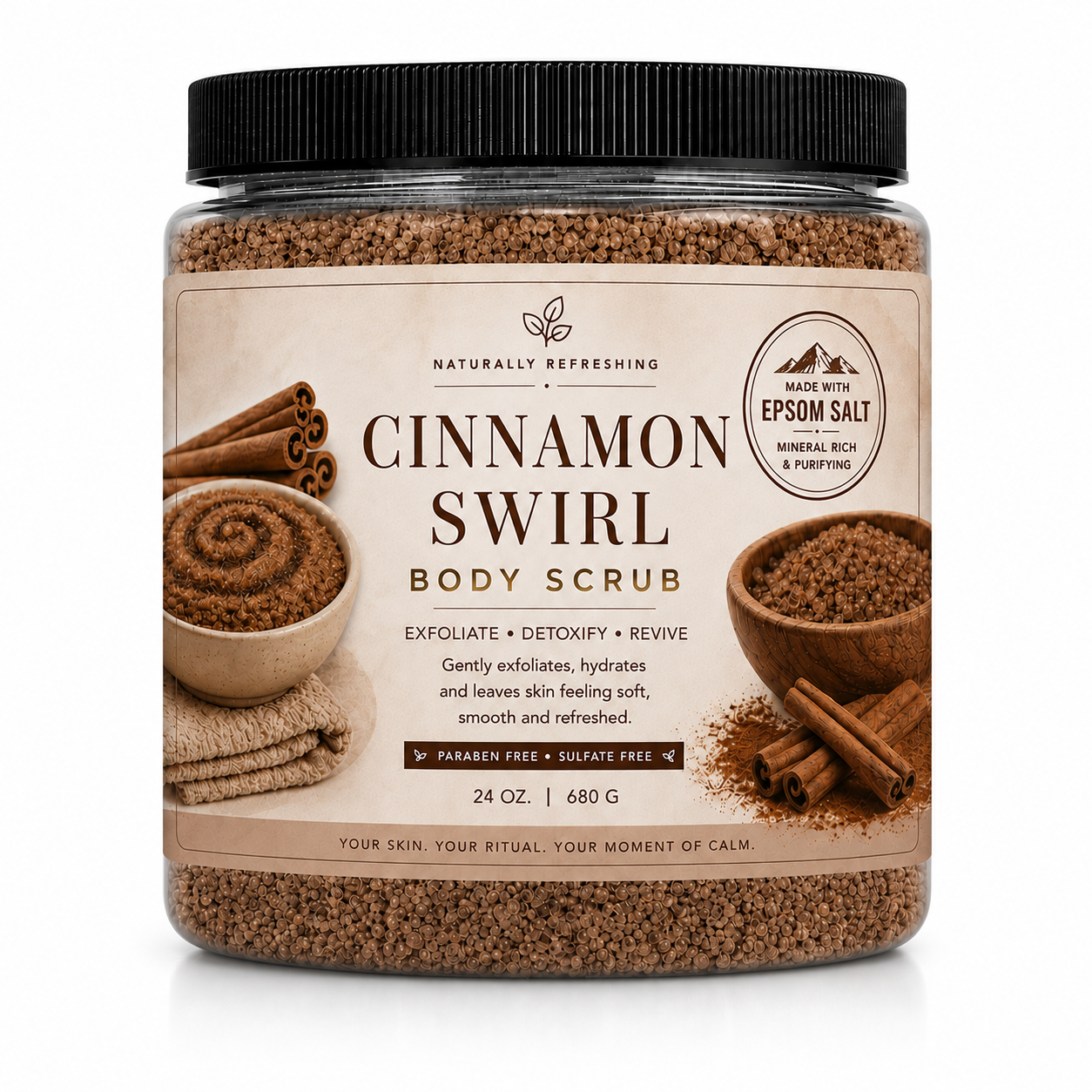 Exfoliante corporal Cinnamon Swirl | Sal de Epsom