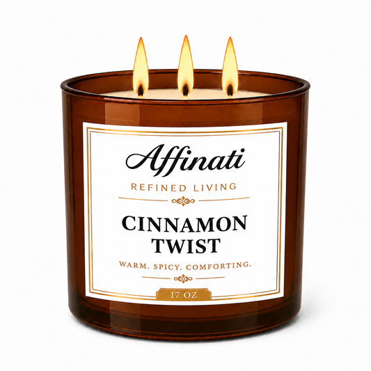 Bougie à 3 mèches parfum torsade de cannelle