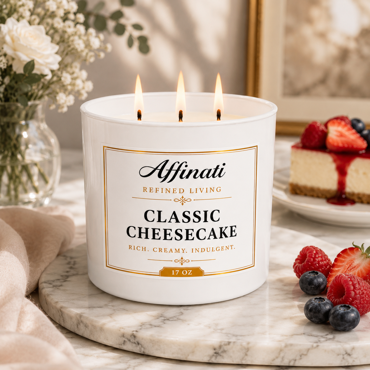 Classic Cheesecake 3-Docht-Kerze