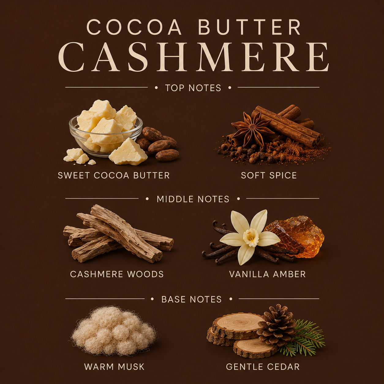 Bougie 3 mèches Cachemire Beurre de Cacao