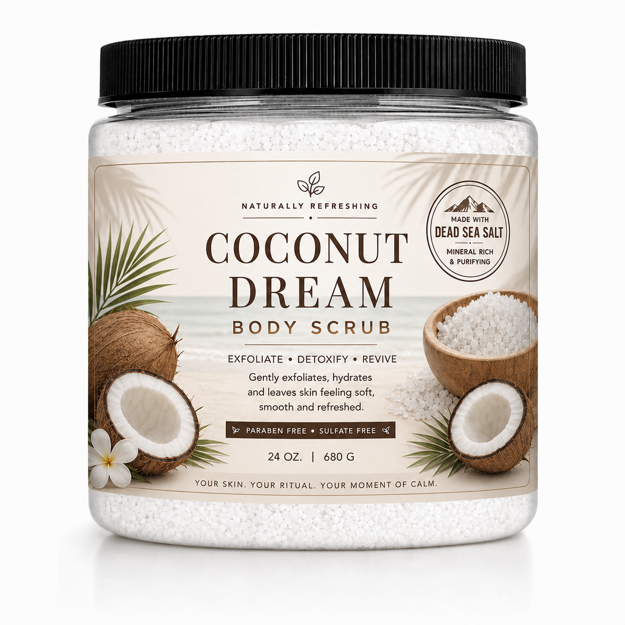 Exfoliant de corp Coconut Dream | Sare de la Marea Moartă