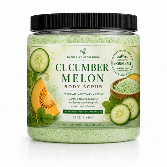 Cucumber Melon Body Scrub | Epsom Salt