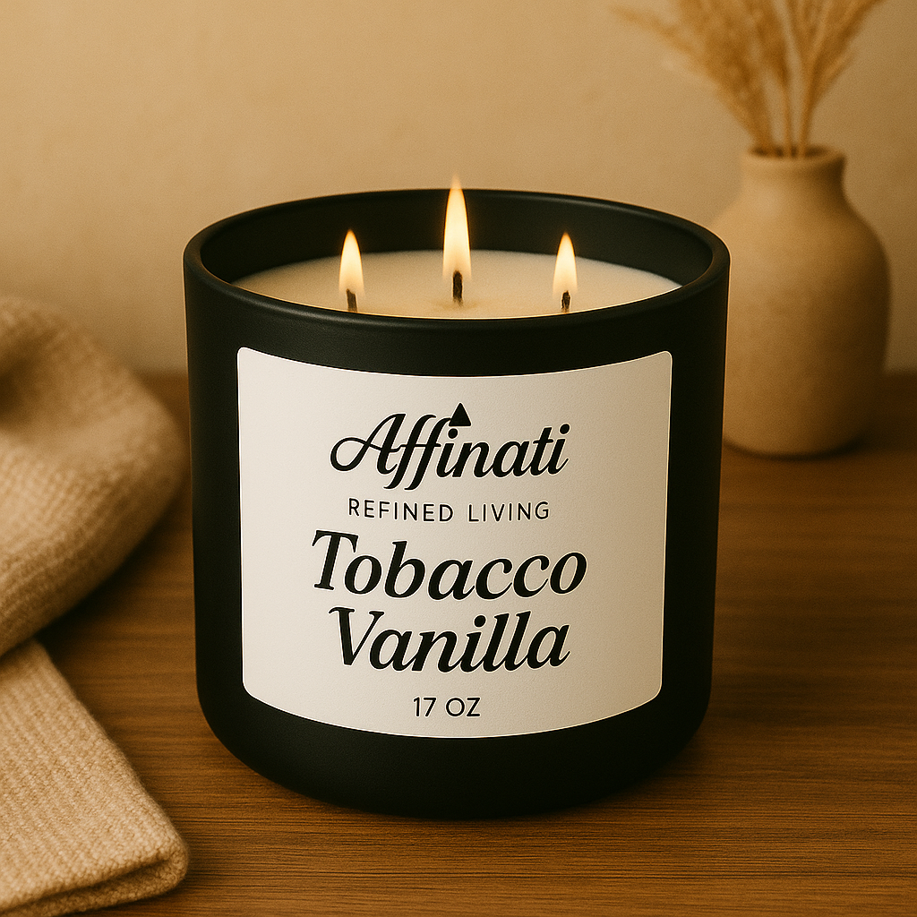 3-Wick Tobacco Vanilla Candle - Affinati