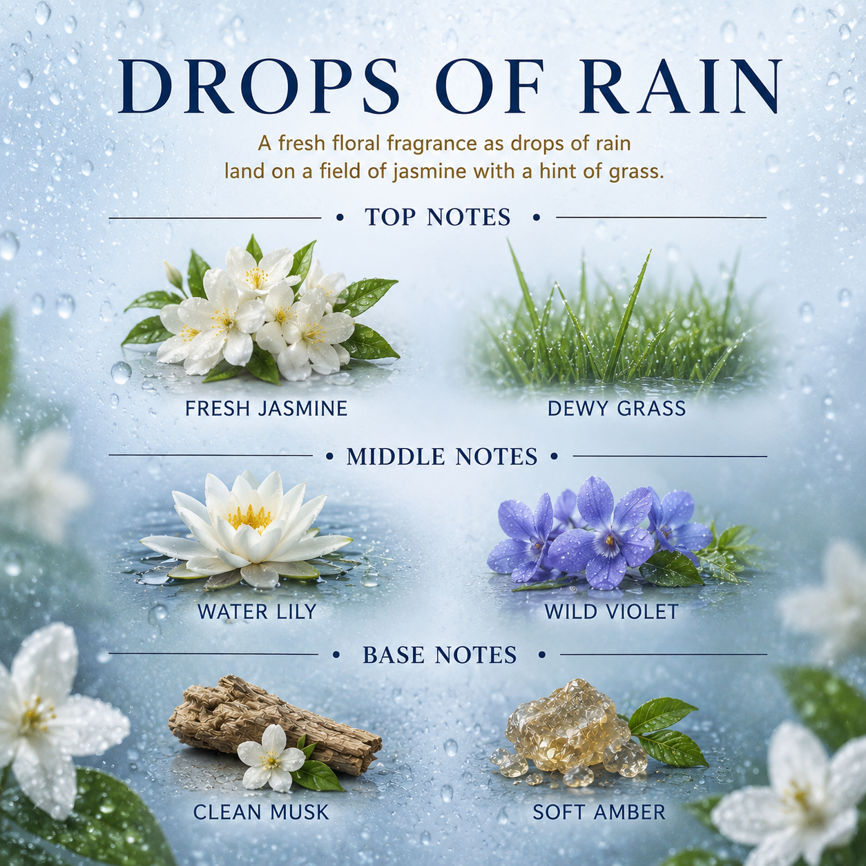 Difusor de varillas de gotas de lluvia