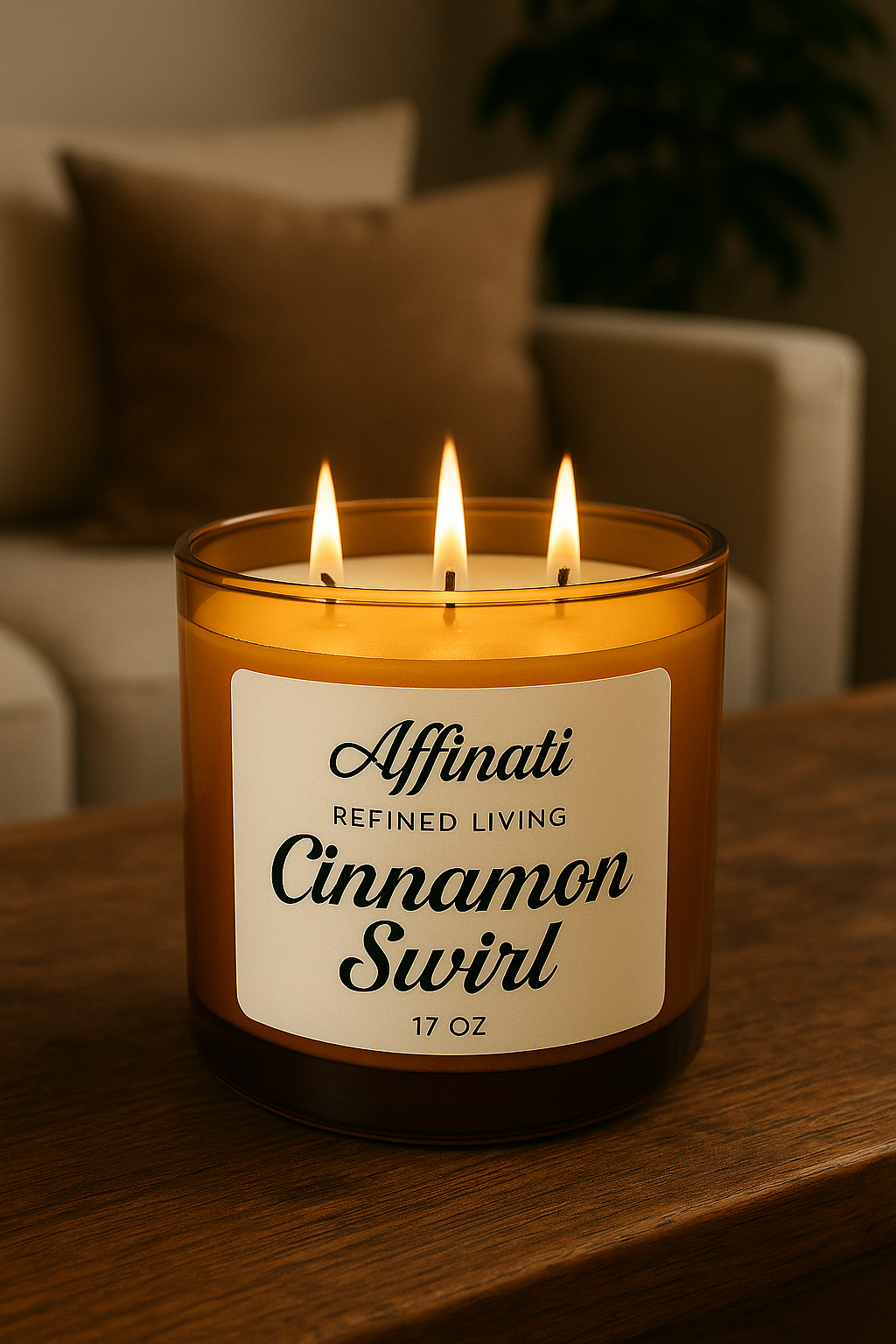 3-Wick Cinnamon Swirl Candle - Affinati