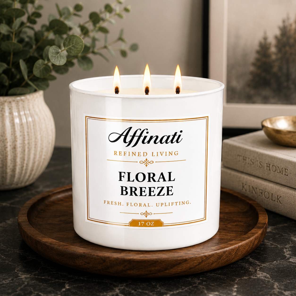 Candela a 3 stoppini Brezza Floreale
