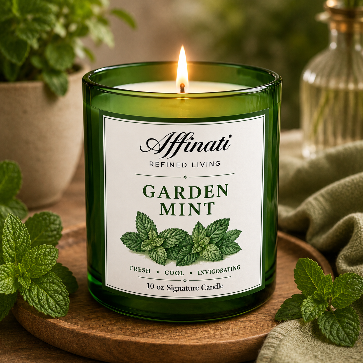 Vela exclusiva de menta de jardín