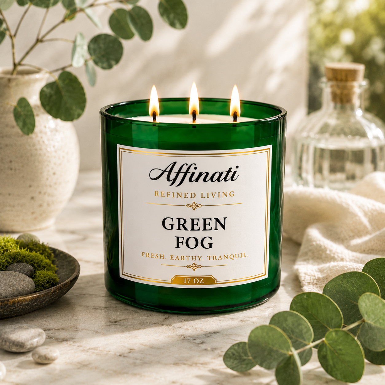 Świeca 3-knotowa Green Fog