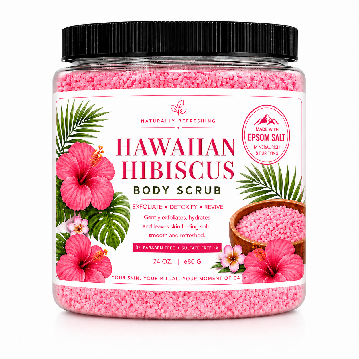 Hawaii Hibiskuslu Vücut Peelingi | Epsom Tuzu