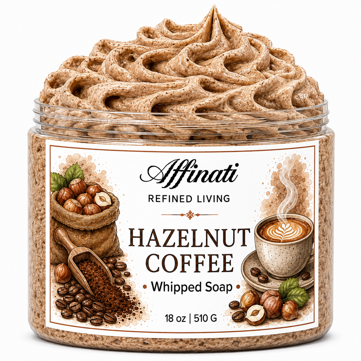 Savon fouetté au café et à la noisette